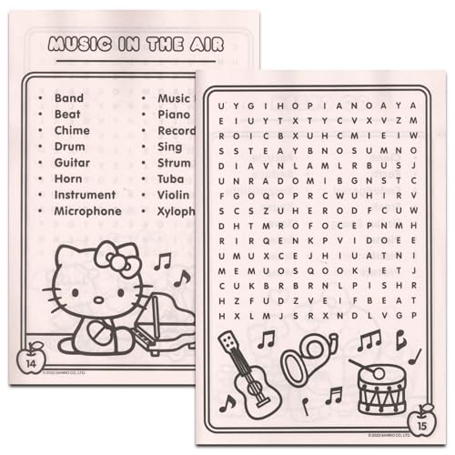Hello Kitty Word Search Puzzle Book Set for Kids | Fun Word Find Activities, Stickers, and Crayons | Ideal for Birthday