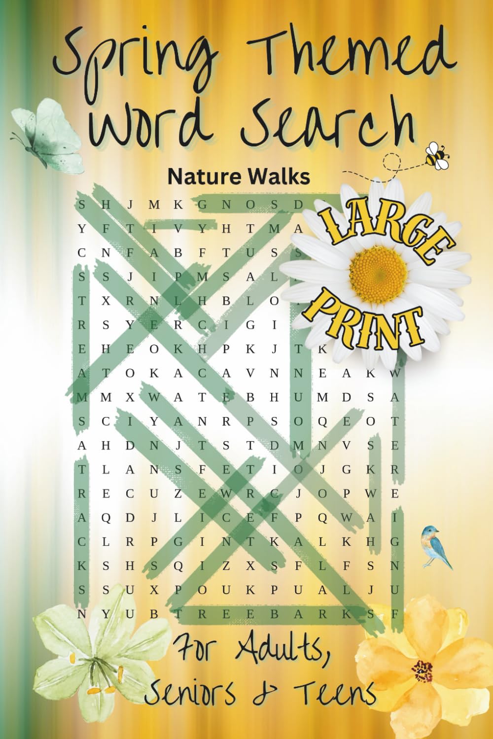 Spring-Themed Large Print Word Search Puzzle Book for Adults, Seniors and Teens: 6X9 Spring Season Word Search, Made in